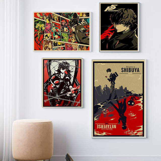 Persona 5 posters e cópias retro arte clássico japonês anime